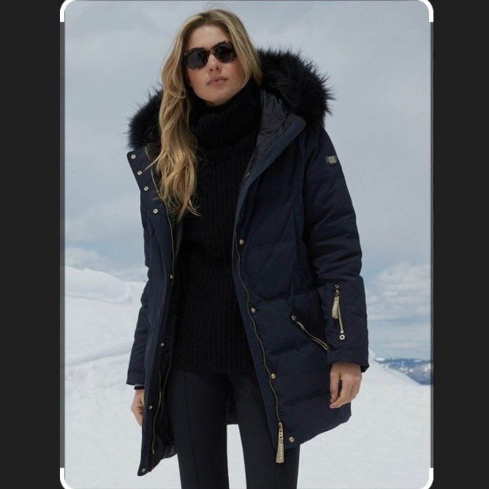 BOGNER Gorsuch Dea Black Down Puffer Jacket with Raccoon Fur Hood NWOT